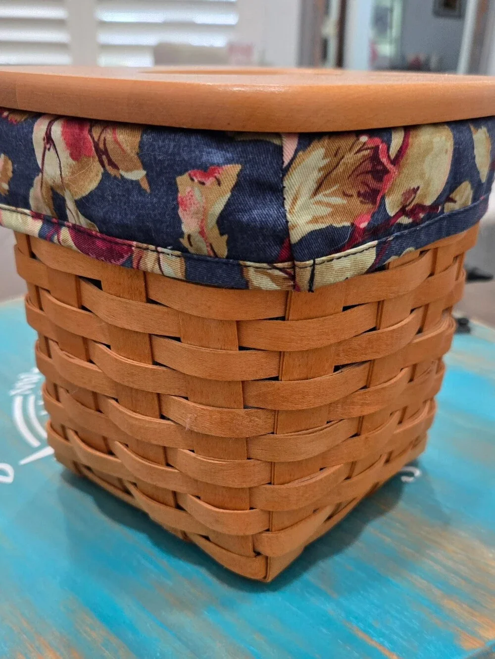 Longaberger Tall Tissue Basket And Liner.